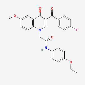 molecular formula C27H23FN2O5 B2758862 N-(4-ethoxyphenyl)-2-[3-(4-fluorobenzoyl)-6-methoxy-4-oxo-1,4-dihydroquinolin-1-yl]acetamide CAS No. 866342-80-5