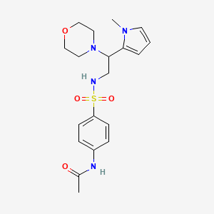 molecular formula C19H26N4O4S B2758885 N-(4-(N-(2-(1-methyl-1H-pyrrol-2-yl)-2-morpholinoethyl)sulfamoyl)phenyl)acetamide CAS No. 1049369-65-4