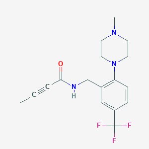 molecular formula C17H20F3N3O B2758905 N-{[2-(4-methylpiperazin-1-yl)-5-(trifluoromethyl)phenyl]methyl}but-2-ynamide CAS No. 2094528-60-4