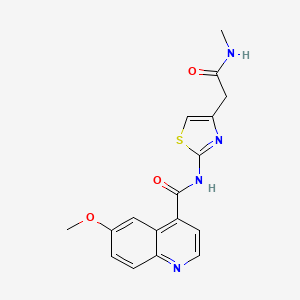 B2758934 6-methoxy-N-{4-[(methylcarbamoyl)methyl]-1,3-thiazol-2-yl}quinoline-4-carboxamide CAS No. 2415509-51-0
