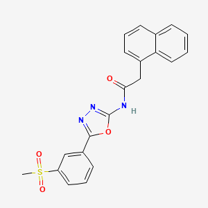 molecular formula C21H17N3O4S B2758976 N-[5-(3-methanesulfonylphenyl)-1,3,4-oxadiazol-2-yl]-2-(naphthalen-1-yl)acetamide CAS No. 886906-88-3