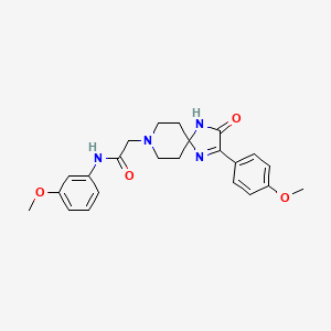 molecular formula C23H26N4O4 B2758988 N-(3-methoxyphenyl)-2-(2-(4-methoxyphenyl)-3-oxo-1,4,8-triazaspiro[4.5]dec-1-en-8-yl)acetamide CAS No. 932292-22-3