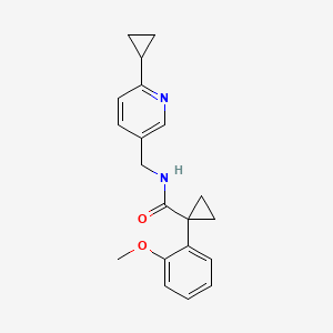 molecular formula C20H22N2O2 B2758997 N-[(6-cyclopropylpyridin-3-yl)methyl]-1-(2-methoxyphenyl)cyclopropane-1-carboxamide CAS No. 2309556-59-8