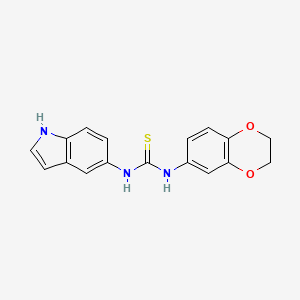 molecular formula C17H15N3O2S B2759001 N-(2,3-dihydro-1,4-benzodioxin-6-yl)-N'-(1H-indol-5-yl)thiourea CAS No. 299207-78-6