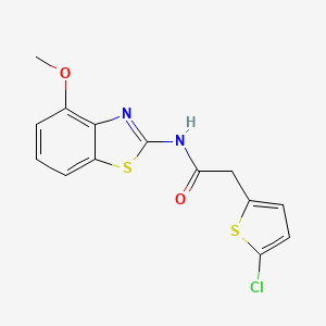 molecular formula C14H11ClN2O2S2 B2759009 2-(5-chlorothiophen-2-yl)-N-(4-methoxy-1,3-benzothiazol-2-yl)acetamide CAS No. 921521-00-8