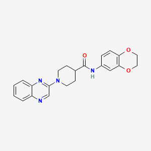molecular formula C22H22N4O3 B2759011 N-(2,3-dihydro-1,4-benzodioxin-6-yl)-1-(quinoxalin-2-yl)piperidine-4-carboxamide CAS No. 946384-24-3