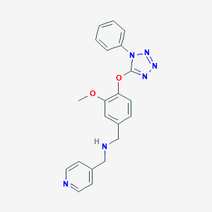 molecular formula C21H20N6O2 B275905 N-{3-methoxy-4-[(1-phenyl-1H-tetraazol-5-yl)oxy]benzyl}-N-(4-pyridinylmethyl)amine 