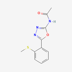 molecular formula C11H11N3O2S B2759053 N-{5-[2-(methylsulfanyl)phenyl]-1,3,4-oxadiazol-2-yl}acetamide CAS No. 886907-76-2