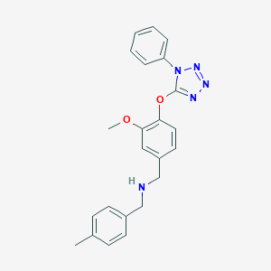 molecular formula C23H23N5O2 B275906 ({3-METHOXY-4-[(1-PHENYL-1H-1,2,3,4-TETRAZOL-5-YL)OXY]PHENYL}METHYL)[(4-METHYLPHENYL)METHYL]AMINE 
