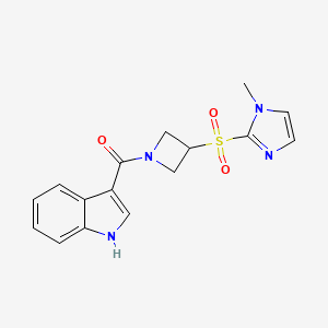 molecular formula C16H16N4O3S B2759064 3-{3-[(1-methyl-1H-imidazol-2-yl)sulfonyl]azetidine-1-carbonyl}-1H-indole CAS No. 2310127-33-2