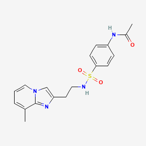 molecular formula C18H20N4O3S B2759072 N-{4-[(2-{8-methylimidazo[1,2-a]pyridin-2-yl}ethyl)sulfamoyl]phenyl}acetamide CAS No. 868979-03-7