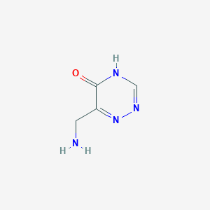 molecular formula C4H6N4O B2759078 6-(Aminomethyl)-1,2,4-triazin-5(4H)-one CAS No. 867163-25-5