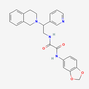 molecular formula C25H24N4O4 B2759117 N-(2H-1,3-benzodioxol-5-yl)-N'-[2-(pyridin-3-yl)-2-(1,2,3,4-tetrahydroisoquinolin-2-yl)ethyl]ethanediamide CAS No. 906159-08-8