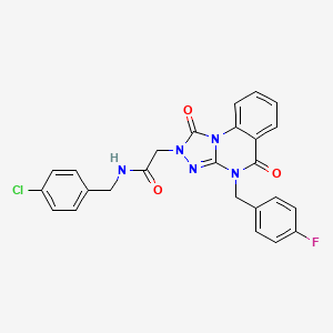 molecular formula C25H19ClFN5O3 B2759137 N-(4-chlorobenzyl)-2-(4-(4-fluorobenzyl)-1,5-dioxo-4,5-dihydro-[1,2,4]triazolo[4,3-a]quinazolin-2(1H)-yl)acetamide CAS No. 1223958-16-4