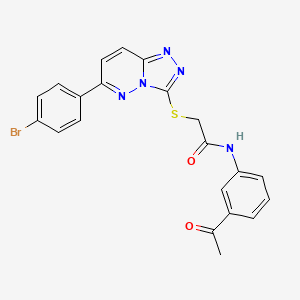 molecular formula C21H16BrN5O2S B2759190 N-(3-acetylphenyl)-2-{[6-(4-bromophenyl)-[1,2,4]triazolo[4,3-b]pyridazin-3-yl]sulfanyl}acetamide CAS No. 894054-91-2