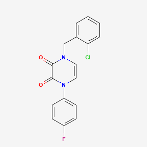 molecular formula C17H12ClFN2O2 B2759198 1-[(2-chlorophenyl)methyl]-4-(4-fluorophenyl)-1,2,3,4-tetrahydropyrazine-2,3-dione CAS No. 904526-07-4