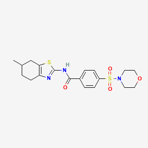 molecular formula C19H23N3O4S2 B2759202 N-(6-methyl-4,5,6,7-tetrahydro-1,3-benzothiazol-2-yl)-4-(morpholine-4-sulfonyl)benzamide CAS No. 325977-64-8