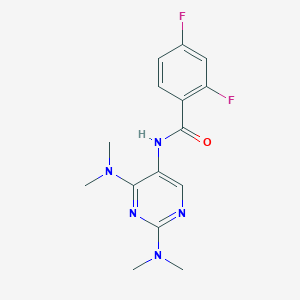 molecular formula C15H17F2N5O B2759244 N-[2,4-Bis(dimethylamino)pyrimidin-5-YL]-2,4-difluorobenzamide CAS No. 1448059-96-8