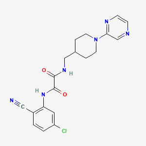 molecular formula C19H19ClN6O2 B2759262 N1-(5-chloro-2-cyanophenyl)-N2-((1-(pyrazin-2-yl)piperidin-4-yl)methyl)oxalamide CAS No. 1396848-72-8