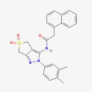 molecular formula C25H23N3O3S B2759271 N-[2-(3,4-dimethylphenyl)-5,5-dioxo-2H,4H,6H-5lambda6-thieno[3,4-c]pyrazol-3-yl]-2-(naphthalen-1-yl)acetamide CAS No. 681267-88-9