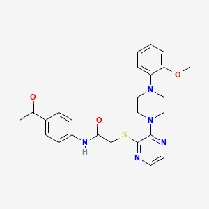 molecular formula C25H27N5O3S B2759278 N-(4-acetylphenyl)-2-({3-[4-(2-methoxyphenyl)piperazin-1-yl]pyrazin-2-yl}sulfanyl)acetamide CAS No. 1116007-36-3