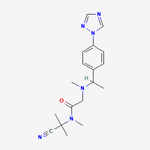 molecular formula C18H24N6O B2759331 N-(1-cyano-1-methylethyl)-N-methyl-2-[methyl({1-[4-(1H-1,2,4-triazol-1-yl)phenyl]ethyl})amino]acetamide CAS No. 1223624-19-8