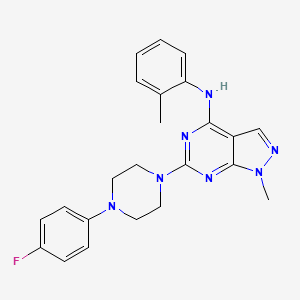 molecular formula C23H24FN7 B2759340 6-(4-(4-fluorophenyl)piperazin-1-yl)-1-methyl-N-(o-tolyl)-1H-pyrazolo[3,4-d]pyrimidin-4-amine CAS No. 887453-97-6