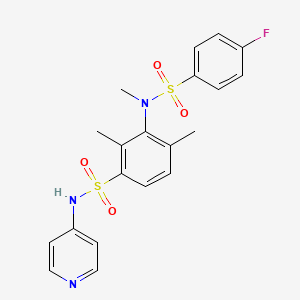 molecular formula C20H20FN3O4S2 B2759345 2,4-dimethyl-3-(N-methyl4-fluorobenzenesulfonamido)-N-(pyridin-4-yl)benzene-1-sulfonamide CAS No. 692273-66-8