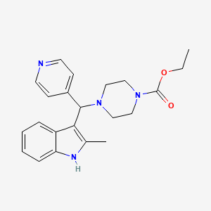 molecular formula C22H26N4O2 B2759347 ETHYL 4-[(2-METHYL-1H-INDOL-3-YL)(PYRIDIN-4-YL)METHYL]PIPERAZINE-1-CARBOXYLATE CAS No. 622796-41-2