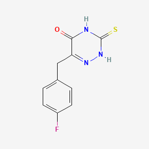 molecular formula C10H8FN3OS B2759350 6-(4-Fluorobenzyl)-3-mercapto-1,2,4-triazin-5-ol CAS No. 104517-60-4