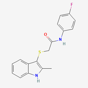 molecular formula C17H15FN2OS B2759353 N-(4-fluorophenyl)-2-[(2-methyl-1H-indol-3-yl)sulfanyl]acetamide CAS No. 536701-84-5