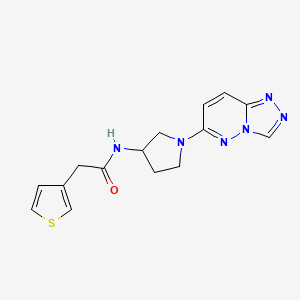 molecular formula C15H16N6OS B2759357 N-(1-([1,2,4]triazolo[4,3-b]pyridazin-6-yl)pyrrolidin-3-yl)-2-(thiophen-3-yl)acetamide CAS No. 2034494-20-5