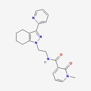 molecular formula C21H23N5O2 B2759380 1-methyl-2-oxo-N-{2-[3-(pyridin-2-yl)-4,5,6,7-tetrahydro-1H-indazol-1-yl]ethyl}-1,2-dihydropyridine-3-carboxamide CAS No. 1797670-88-2