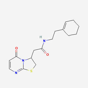 molecular formula C16H21N3O2S B2759416 N-(2-(cyclohex-1-en-1-yl)ethyl)-2-(5-oxo-3,5-dihydro-2H-thiazolo[3,2-a]pyrimidin-3-yl)acetamide CAS No. 946211-35-4