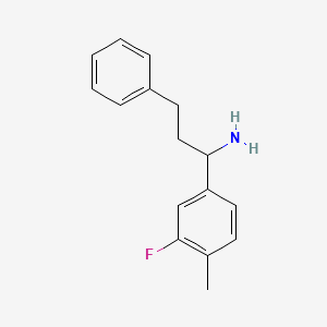 molecular formula C16H18FN B2759422 1-(3-Fluoro-4-methylphenyl)-3-phenylpropan-1-amine CAS No. 1179763-12-2