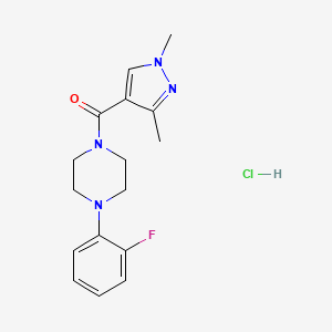 (1,3-dimethyl-1H-pyrazol-4-yl)(4-(2-fluorophenyl)piperazin-1-yl)methanone hydrochloride