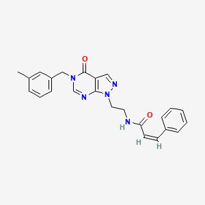 (Z)-N-(2-(5-(3-methylbenzyl)-4-oxo-4,5-dihydro-1H-pyrazolo[3,4-d]pyrimidin-1-yl)ethyl)-3-phenylacrylamide
