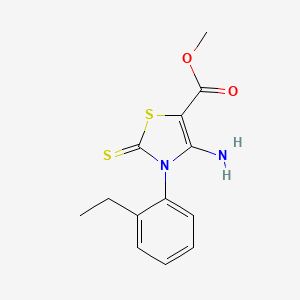 Methyl 4-amino-3-(2-ethylphenyl)-2-sulfanylidene-1,3-thiazole-5-carboxylate