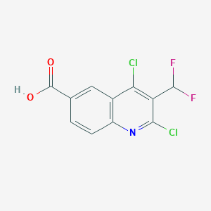 molecular formula C11H5Cl2F2NO2 B2759466 2,4-Dichloro-3-(difluoromethyl)quinoline-6-carboxylic acid CAS No. 2248311-51-3