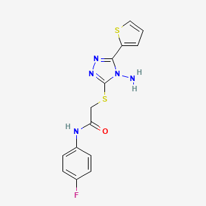 2-{[4-amino-5-(thiophen-2-yl)-4H-1,2,4-triazol-3-yl]sulfanyl}-N-(4-fluorophenyl)acetamide