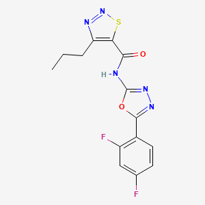 N-(5-(2,4-difluorophenyl)-1,3,4-oxadiazol-2-yl)-4-propyl-1,2,3-thiadiazole-5-carboxamide