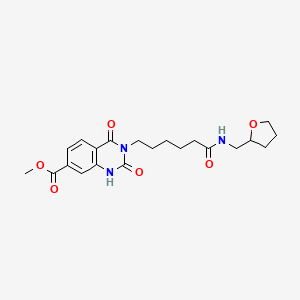 Methyl 2,4-dioxo-3-(6-oxo-6-(((tetrahydrofuran-2-yl)methyl)amino)hexyl)-1,2,3,4-tetrahydroquinazoline-7-carboxylate