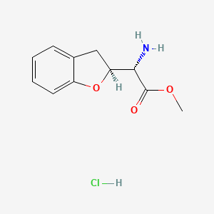 molecular formula C11H14ClNO3 B2759506 Methyl (2S)-2-amino-2-[(2S)-2,3-dihydro-1-benzofuran-2-yl]acetate;hydrochloride CAS No. 2248406-93-9