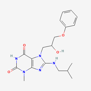 molecular formula C19H25N5O4 B2759510 7-(2-hydroxy-3-phenoxypropyl)-8-(isobutylamino)-3-methyl-1H-purine-2,6(3H,7H)-dione CAS No. 941873-86-5