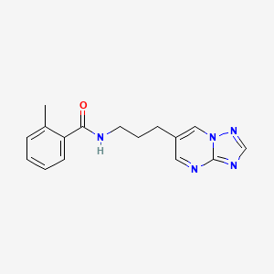 molecular formula C16H17N5O B2759511 N-(3-([1,2,4]triazolo[1,5-a]pyrimidin-6-yl)propyl)-2-methylbenzamide CAS No. 2034614-53-2