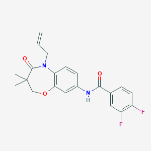 molecular formula C21H20F2N2O3 B2759518 N-(5-allyl-3,3-dimethyl-4-oxo-2,3,4,5-tetrahydrobenzo[b][1,4]oxazepin-8-yl)-3,4-difluorobenzamide CAS No. 921869-55-8