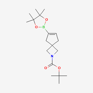 molecular formula C18H30BNO4 B2759523 Tert-butyl 6-(4,4,5,5-tetramethyl-1,3,2-dioxaborolan-2-yl)-2-azaspiro[3.4]oct-6-ene-2-carboxylate CAS No. 2411223-34-0