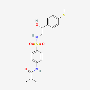 molecular formula C19H24N2O4S2 B2759531 N-(4-(N-(2-hydroxy-2-(4-(methylthio)phenyl)ethyl)sulfamoyl)phenyl)isobutyramide CAS No. 1448128-67-3