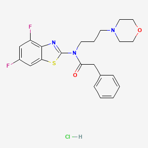 molecular formula C22H24ClF2N3O2S B2759533 N-(4,6-difluorobenzo[d]thiazol-2-yl)-N-(3-morpholinopropyl)-2-phenylacetamide hydrochloride CAS No. 1216573-03-3