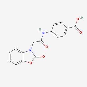 molecular formula C16H12N2O5 B2759534 4-{[(2-Oxo-1,3-benzoxazol-3(2H)-YL)acetyl]-amino}benzoic acid CAS No. 701238-10-0